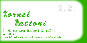 kornel mattoni business card